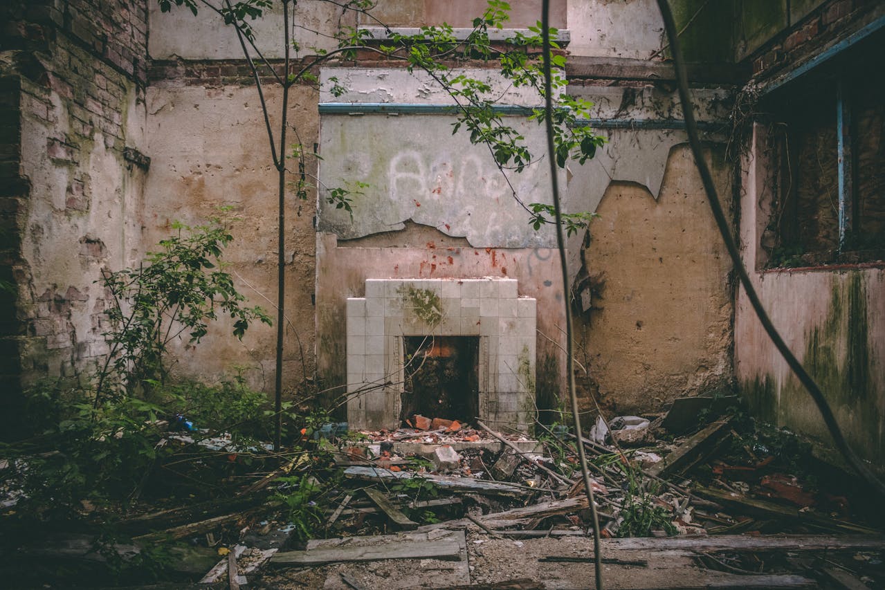A room within an abandoned building