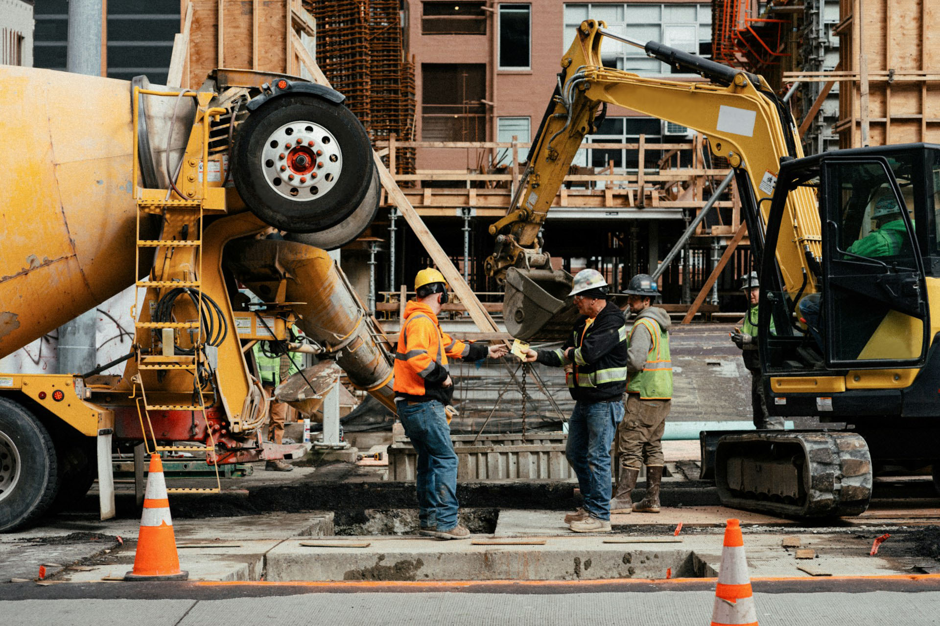 Workers at a construction site