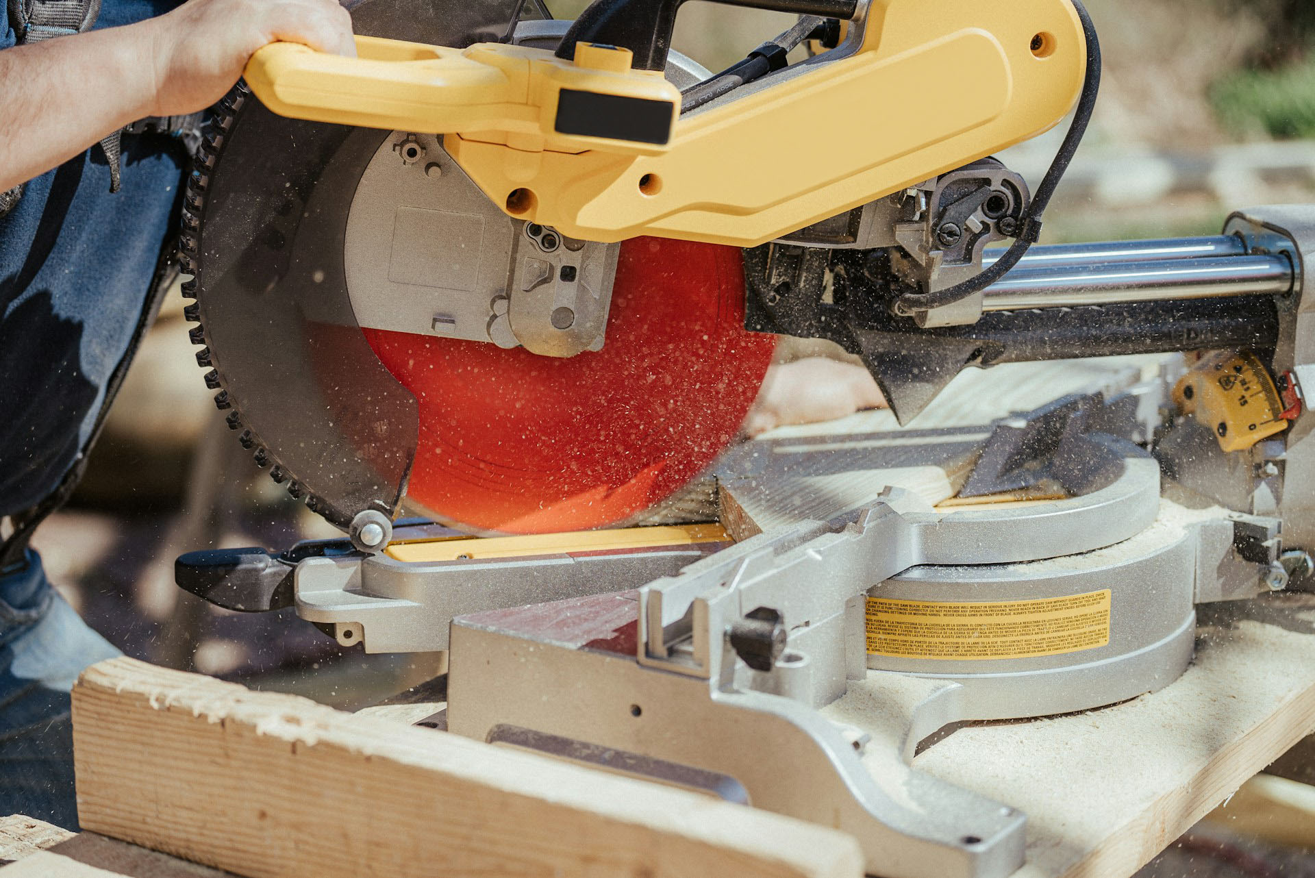 cutting wood with a circular saw